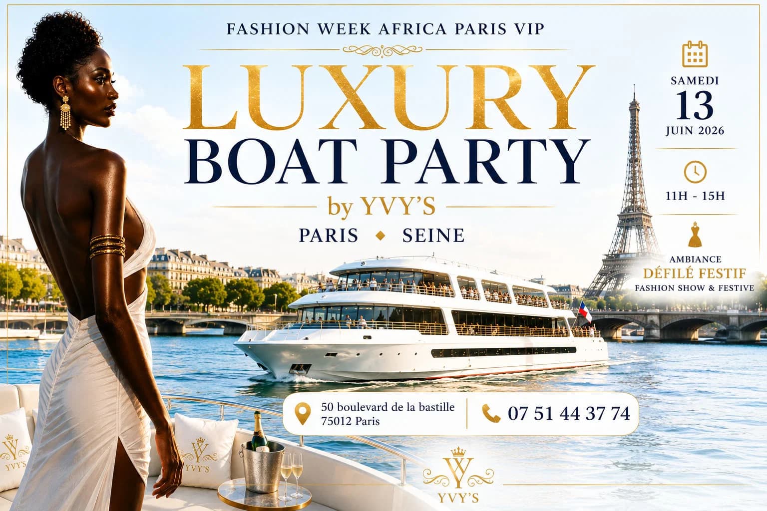 Évasion Paris - Fashion Week Africa VIP — Bateau Henri IV — Embarquement quai de Seine · 11h–15h